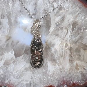 #3 Turritella Agate Pendant in Sterling Silver